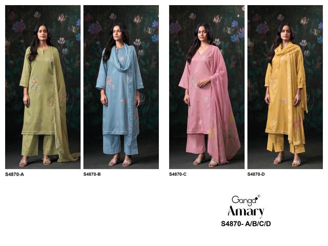 Ganga amary 4870 wholesale marlet online for cotton dress materials